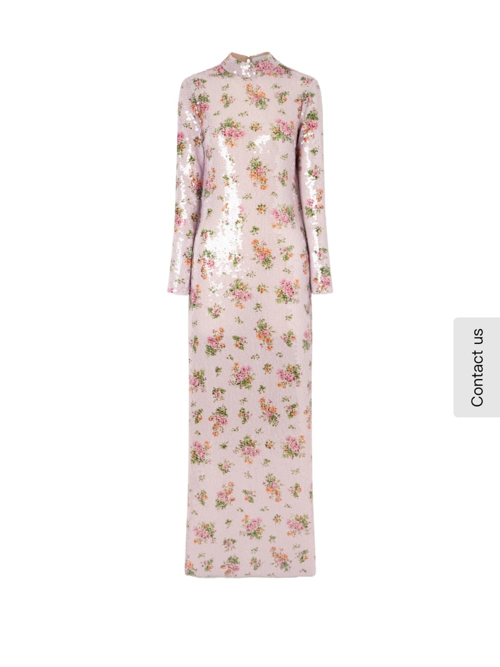 Brandon Maxwell Pink Sequin Floral Maxi Dress